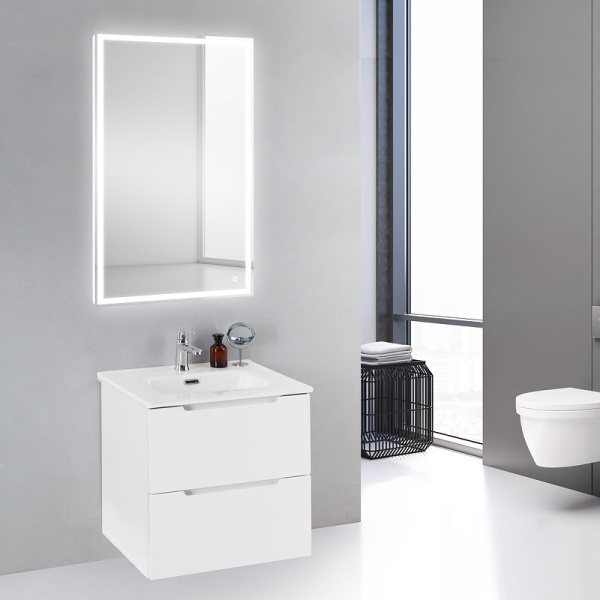 тумба под раковину belbagno etna etna-h60-600-2c-so-bl-p, подвесная, цвет bianco lucido.
