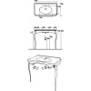 раковина-консоль kerasan retro 100 1049k0 bi*3 cr legs белая хром
