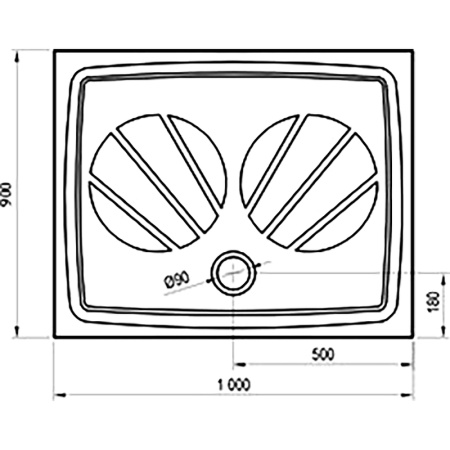душевой поддон из искусственного камня ravak gigant pro 100x90 xa03a701010 белый