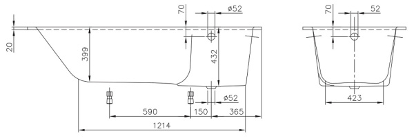 квариловая ванна villeroy & boch libra ubq170lib2v-01 170x75 см