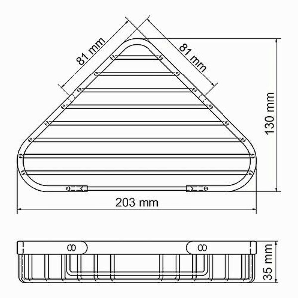 Полка корзина WasserKRAFT K-733B угловая цвет черный матовый