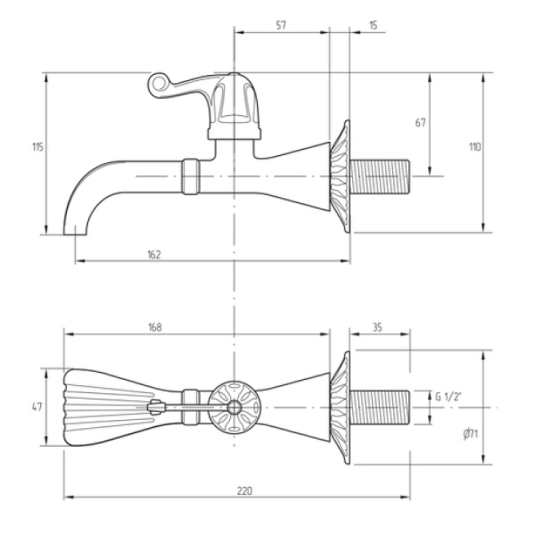 кран для одного типа воды migliore artistica 18422 бронза