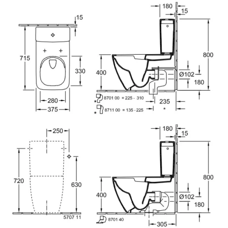 бачок для унитаза villeroy & boch venticello 570711r1