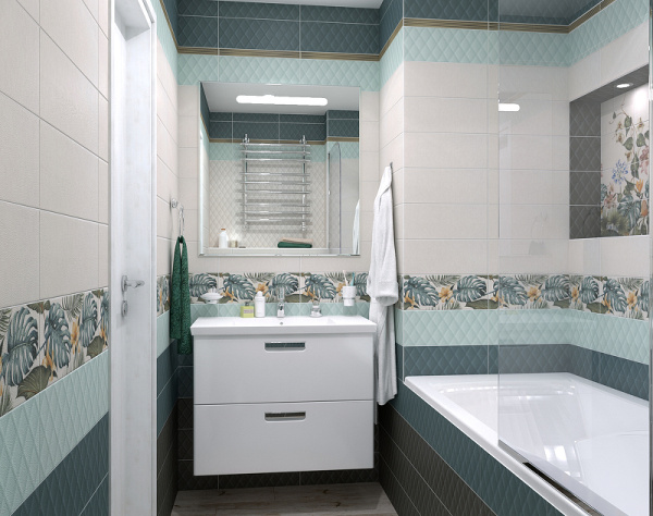 Керамическая плитка Kerama Marazzi Зимний сад зеленый светлый структура настенная 15х40 см