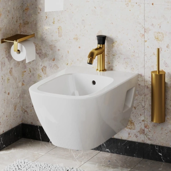 смеситель paini domus 18pj304pz для биде, без донного клапана, золотой матовый