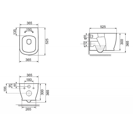 унитаз подвесной безободковый belbagno prado bb10150ch/bb10150sc, с сиденьем микролифт, цвет белый