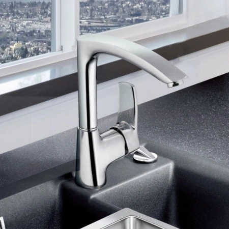 смеситель для кухни haiba hb4070 цвет хром