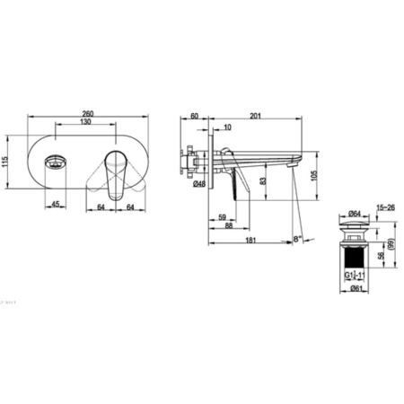 смеситель для раковины villeroy & boch o.novo start tvw10511211061