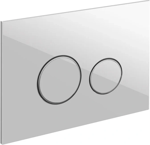 кнопка смыва для инсталляции cersanit twins 64116 стекло, цвет белый