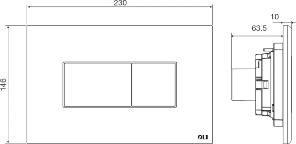 кнопка смыва для инсталляции oli karisma 641017 пластик, цвет черный, хром