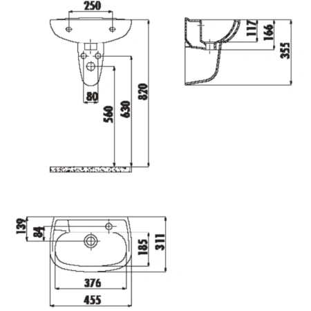 раковина подвесная creavit trend 46 tp030-00cb00e-0000, белая