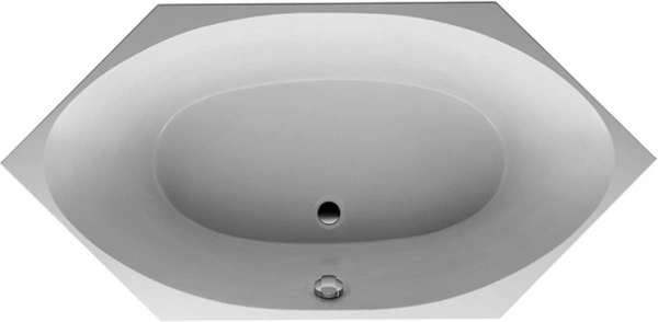 акриловая ванна duravit 2x3 #700024, 200x100 см, встроенная, шестиугольная, цвет белый