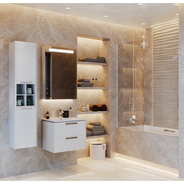 пенал roca lago 857297806 подвесной l/r, белый глянец