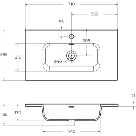 раковина belbagno 70 bb700/390etl белая