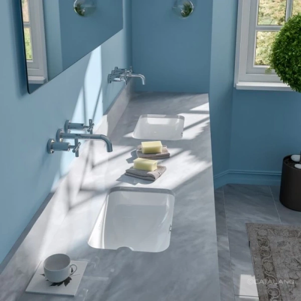 раковина catalano italy 0727500001 50x35 см, встраиваемая снизу, белый глянец