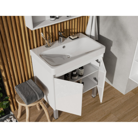 тумба белый глянец/белый матовый 63 см акватон сканди doors 1a278901sd010