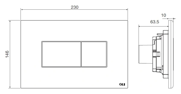 кнопка смыва для инсталляции oli karisma karisma 641004 пластик, цвет хром