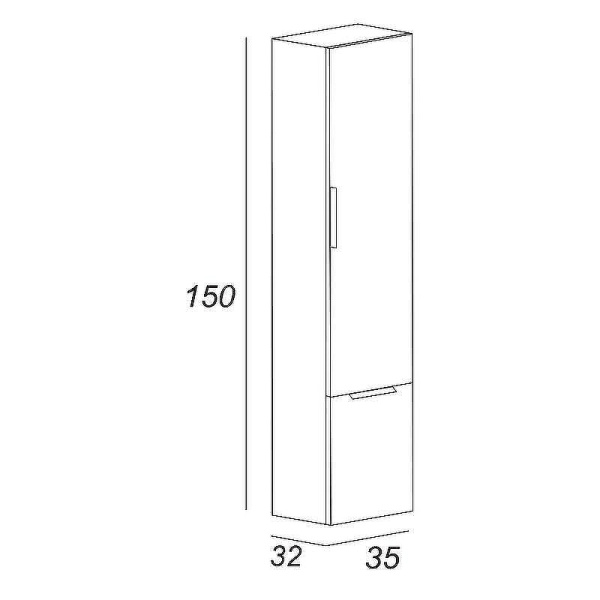 шкаф пенал cezares urban 35 55182 подвесной frassino scuro