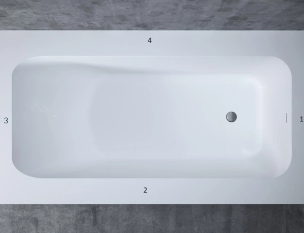 ванна из искусственного камня salini orlando vasta kit 190х100х60 см, s-stone, белый матовый, 102124m