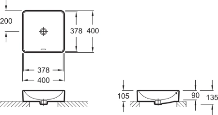 раковина jacob delafonvox evg102-pn1 накладная, 40x40 см, цвет розовый шелк