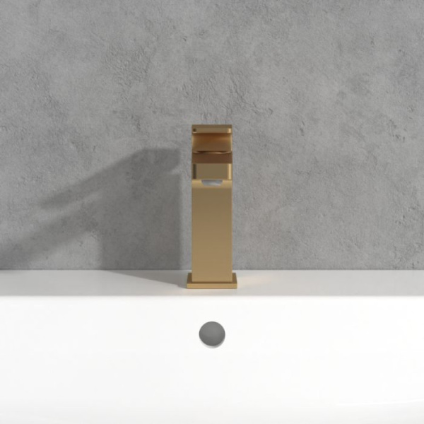 смеситель для раковины villeroy & boch architectura square tvw12500100076 золото сатинированное
