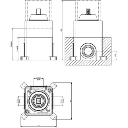 внутренняя часть gessi emporio 38670#149 для однорычажного смесителя цвет finox