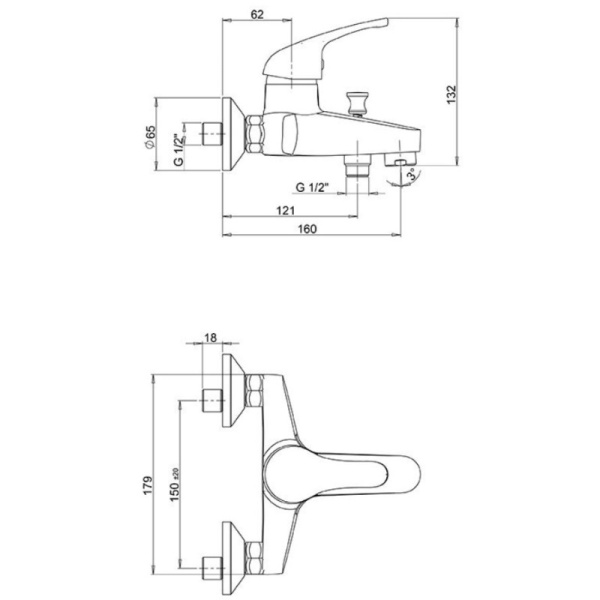 смеситель для ванны с душем paini creta 42cr111cakm цвет хром