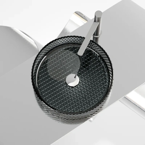 раковина ceramicanova cristal cn6060 накладная, ø36 см, черная