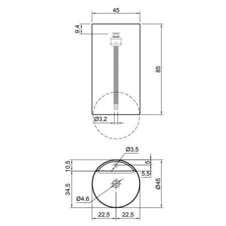 раковина напольная antonio lupi simplo 45 см simplo85, белая
