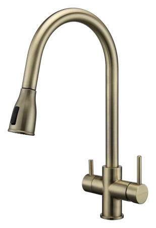 Смеситель для кухни Paulmark Lange La214212-BR с подключением к фильтру, цвет бронза