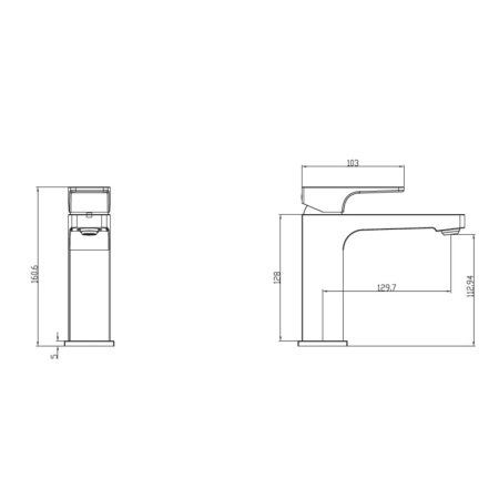смеситель для раковины с донным клапаном villeroy & boch architectura square tvw12500100061