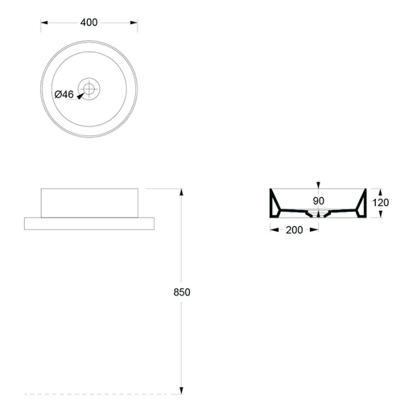 раковина alice spy 34230101 накладная, 40x40 см, белый