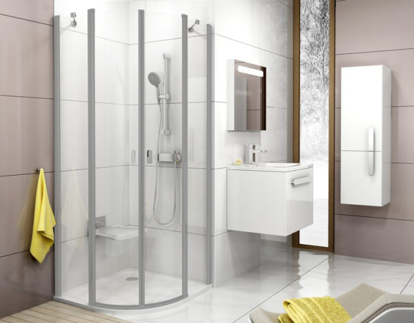 душевой уголок ravak chrome cskk4-80 3q140u00z1 профиль сатин, стекло прозрачное