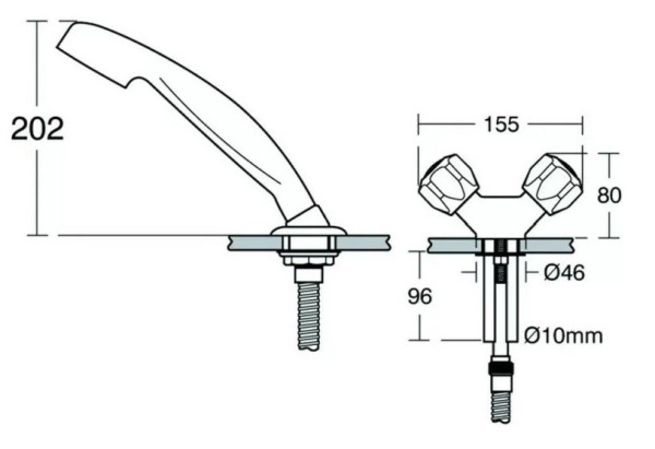 смеситель ideal standard starlite s7450aa для парикмахерской мойки