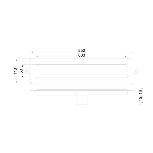 душевой трап (лоток) boheme premium linear 982-80-cb 80 см, с решеткой, 2 в 1 под плитку, медь матовая