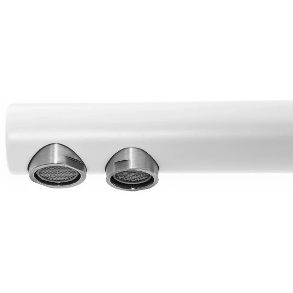 смеситель для кухни paulmark essen es213011-431, белый матовый/ хром