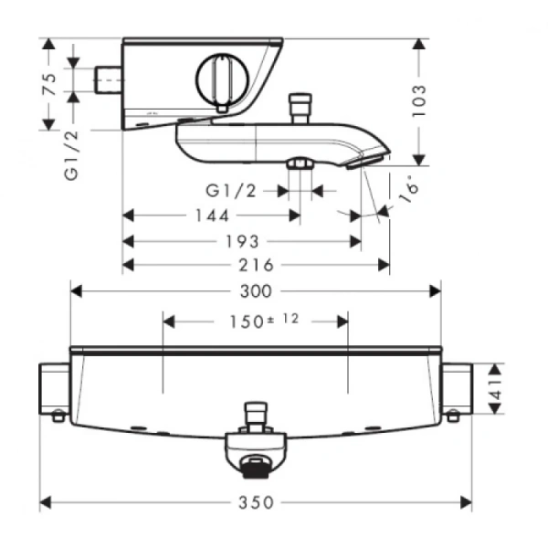 термостат для ванны hansgrohe ecostat select 13141000