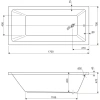 акриловая ванна cezares plane solo 170x70 plane solo-170-70-45-w37 без гидромассажа