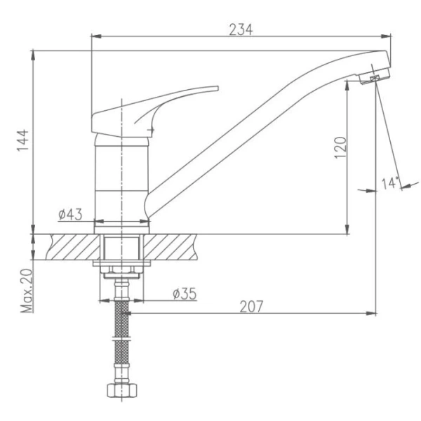 смеситель для кухни haiba hb4913 цвет хром