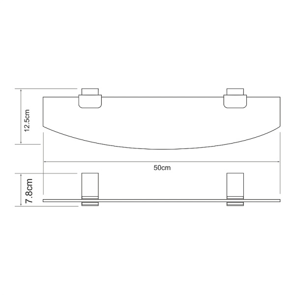 Полка стеклянная WasserKRAFT Abens K-3224 цвет черный матовый