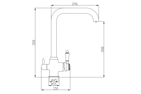 смеситель для кухни zorg steel hammer sh 725 satin