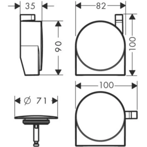 hansgrohe exafill s 58117000 накладная панель для ванны слив-перелив с наливом