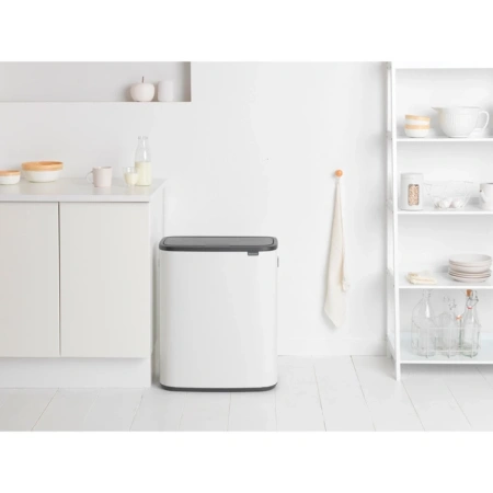 мусорное ведро brabantia bo touch bin 223006 60 л, белое
