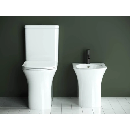 чаша напольного унитаза ceramicanova star cn1904-b безободкового с сиденьем микролифт, белая