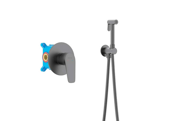 гигиенический душ со смесителем aquatek бетта aq1119bgm цвет оружейная сталь