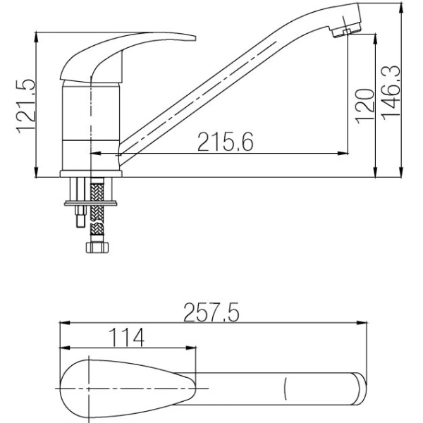 смеситель для кухни paulmark holstein ho211012-1br