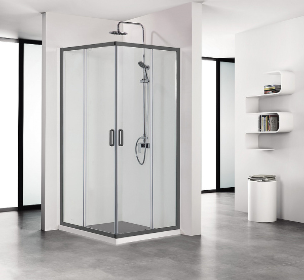 душевой уголок aquatek 80х80 aq ari kv 08020bl профиль черный стекло прозрачное