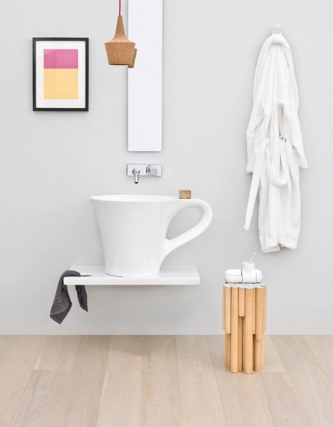 раковина, artceram, cup, шгв 690*500*425, отверстия для смесителя-отсутствуют, цвет-белый глянцевый