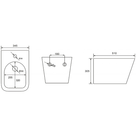 биде abber recхhteck ac1250mb подвесное черное матовое