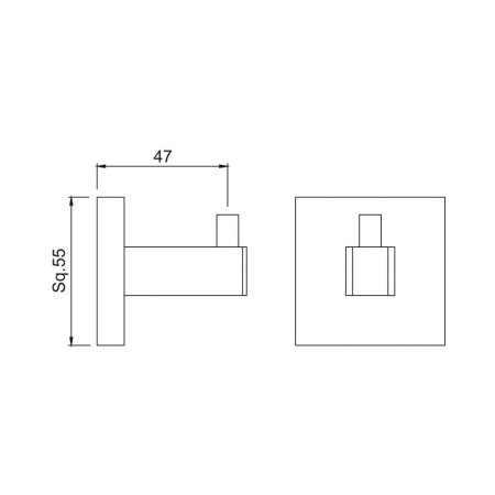 крючок для полотенец jaquar kubix akp-chr-35791p